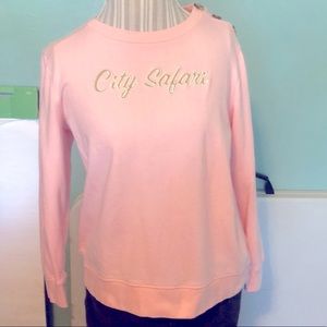 Talbots EUC Pastel Pink “City Safari” Lightweight Sweatshirt